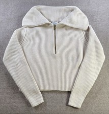  158 Varley Women's Cotton "Elise" Half-Zip Pullover Sweater Gray Sz XXSmall