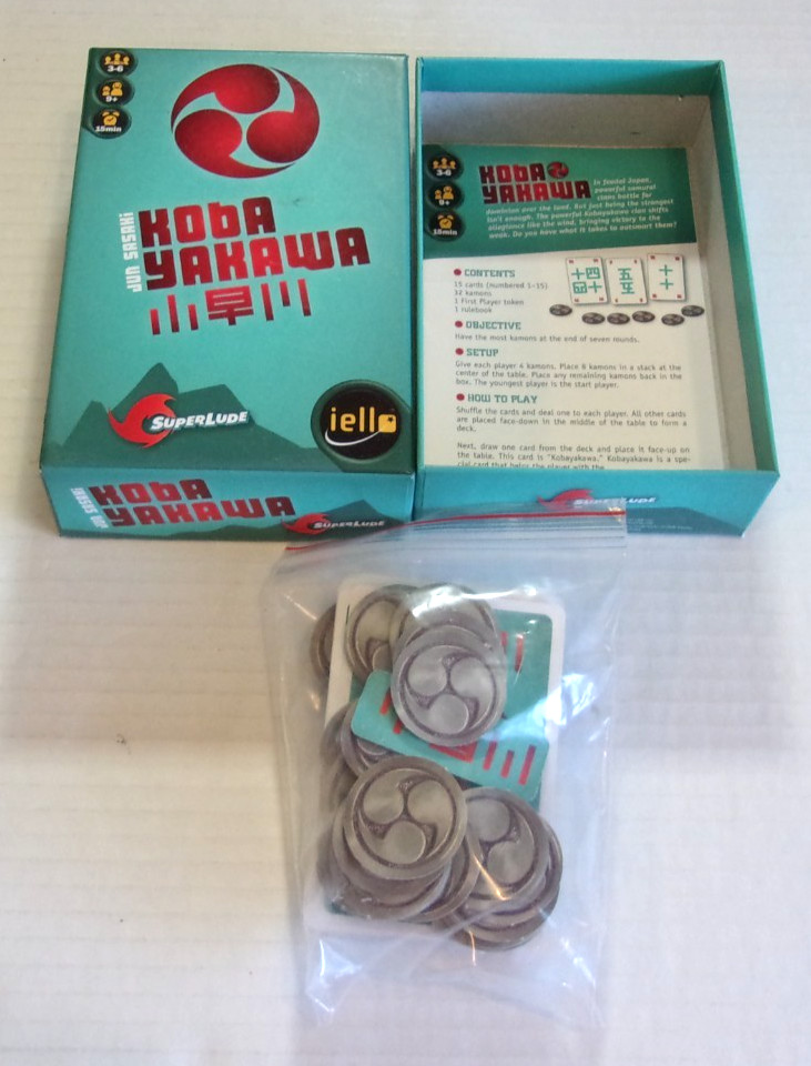 Used 100% Complete Kobayakawa Bluffing Card Game by Jun Sasaki IELLO Superlude