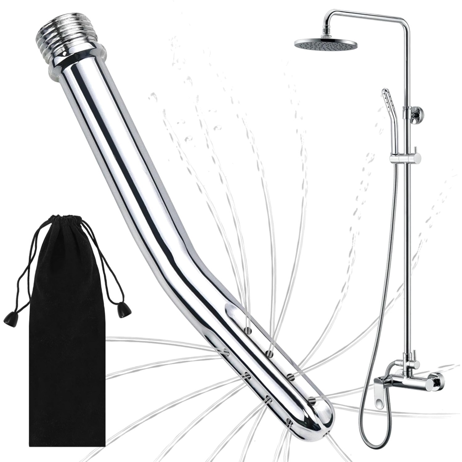 Shower Cleaner Enema Douche System, Handheld Anal Douche Attachments Kits, Rinse