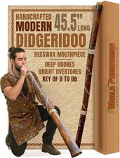 Modern Didgeridoo Instrument   Hand-fired with Beeswax Mouthpiece, Durable an...