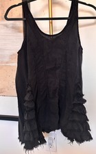 Free People Intimately Tank, cami  XSmall ruffles black 