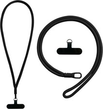 Universal Crossbody Patch Phone Lanyard Tether for Around The Neck,19in Black