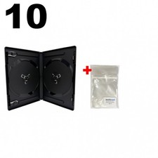 10 ULTRA PREMIUM STANDARD Black Double DVD Cases 14MM 80g  100 OPP Bags
