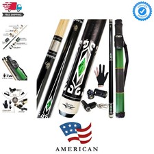 2-Piece Pool cue Stick Hard Case, 13mm Tip, 58", Hardwood Canadian Maple Pr...