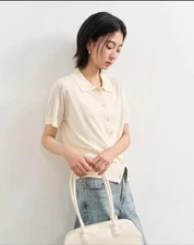 MUSINSA GENERAL IDEA Basic Cara Half Cardigan (Ivory) Women's Size Small