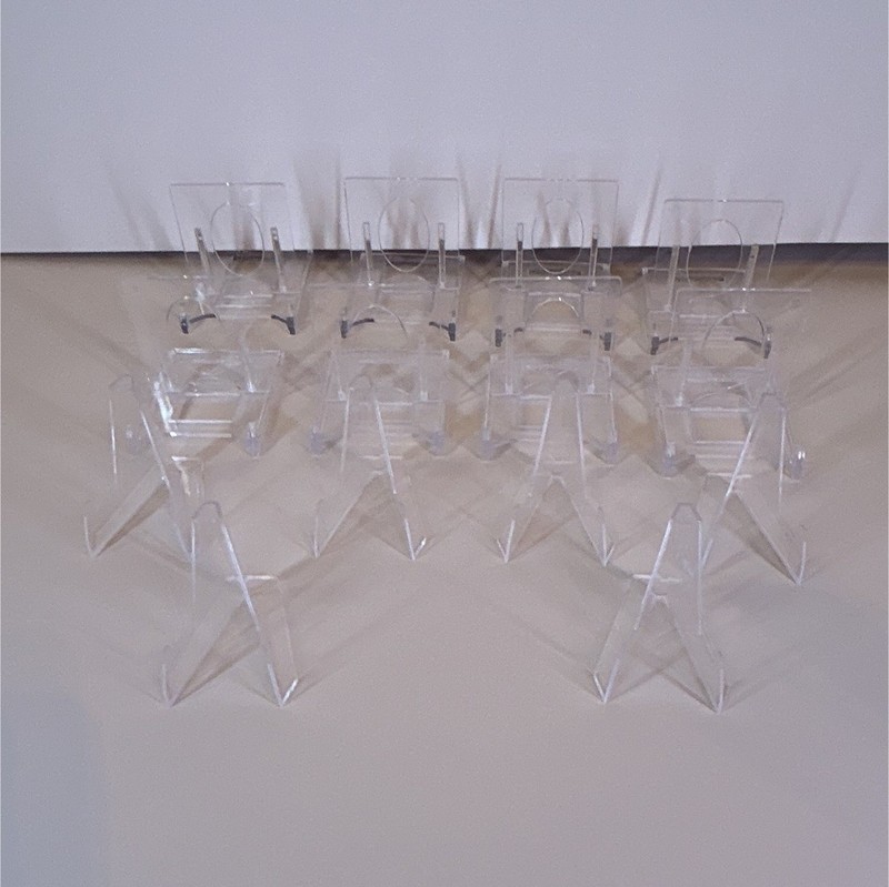 Clear Plastic Easel Trading Card Display Stand, Standard Size, 14 total stands