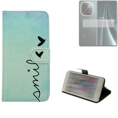 360° Schutz Hülle für Vivo T3 Pro 5G Wallet Case Design smile