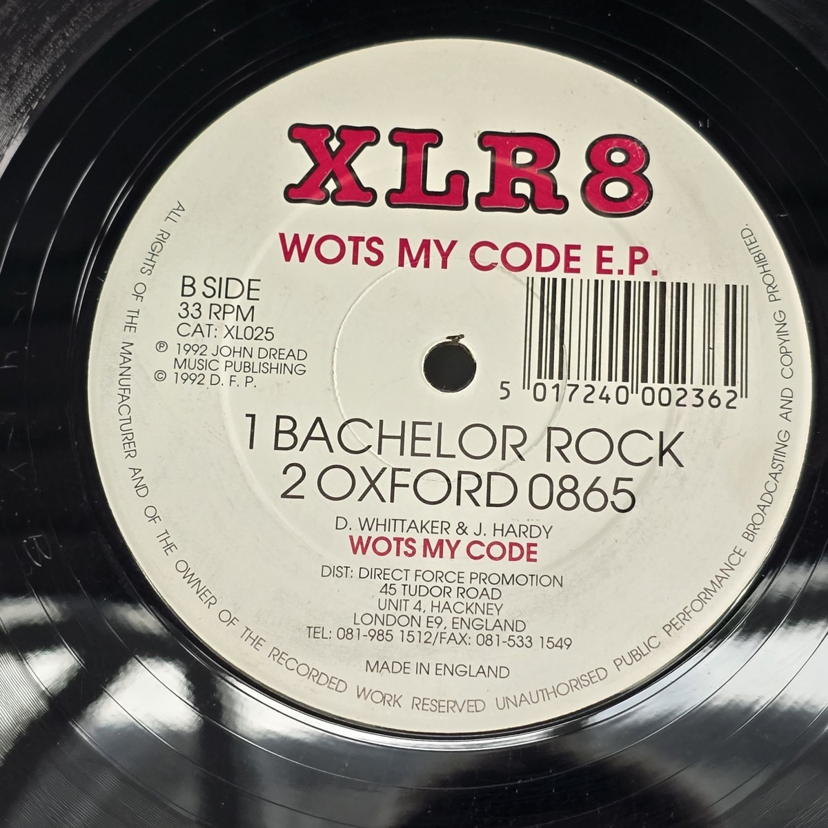 XLR8 WOTS MY CODE EP - Vinyl 12