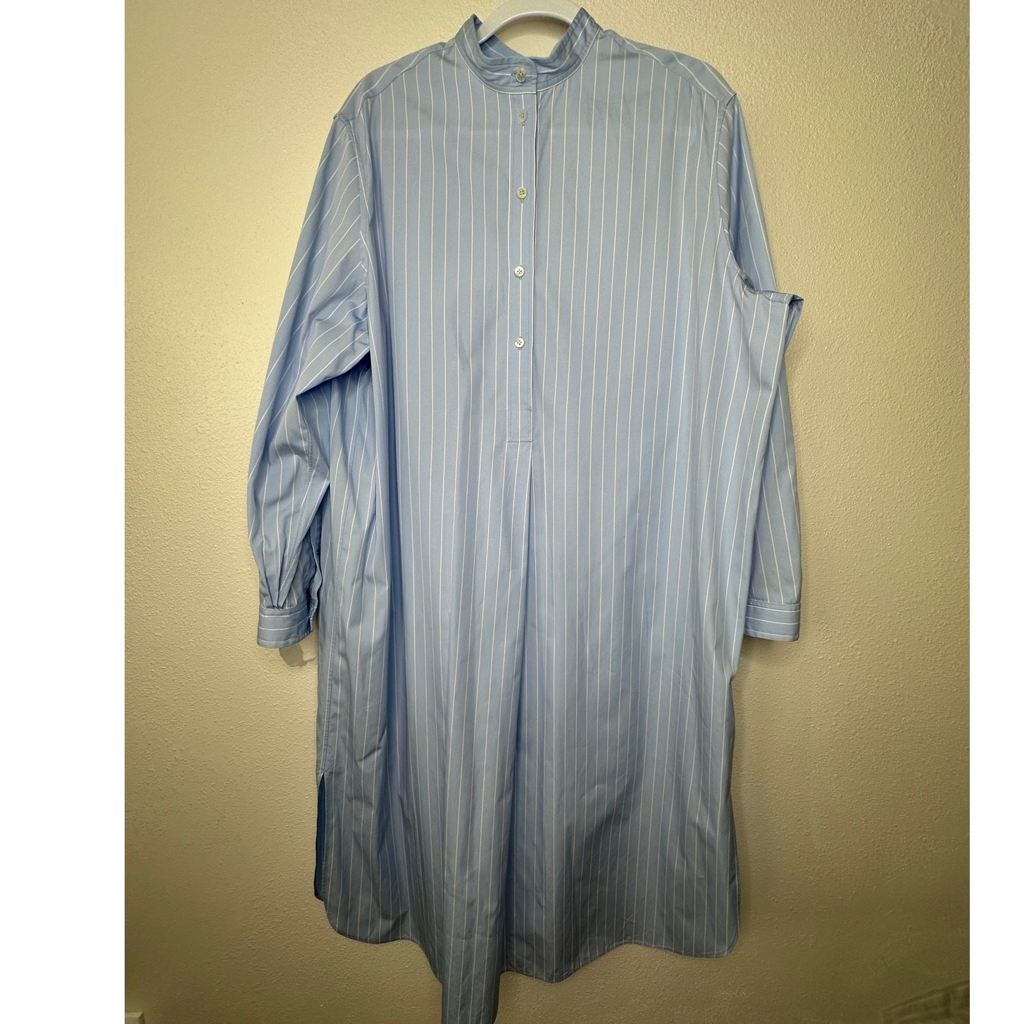 FILA Abito camicia manica lunga The Row Karl blu e bianco a righe nuovo con etichetta L