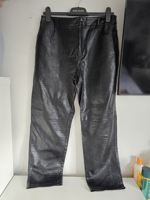 Noisy May Faux Croc Leather Trousers Medium