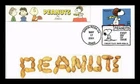 US COVER SNOOPY PEANUTS COMICS FIRST DAY ISSUE PASTED ON CACHET