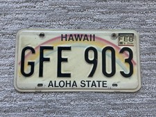 Vintage 2007 Hawaii Rainbow License Plate Aloha State Original Paint Authentic