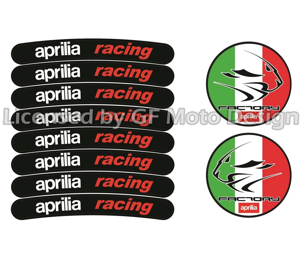 Thunder RSV Racing Juego de pegatinas para llantas pequeñas 8 X Aprilia Foto 2 de 2