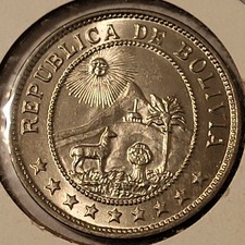 Bolivia 1939 50 Centavos Coin - Unc BU