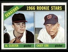 1966 Topps #549 Senators 1966 Rookie Stars (Al Closter / Casey Cox) VG-EX/EX