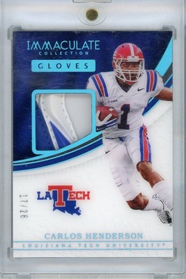2017 Panini Immaculate Collegiate Carlos Henderson #32 Gloves /28