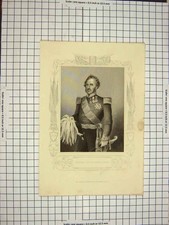 Original Old Antique Print C1790-C1900 Portrait General Sir De Lacey Evans 18th