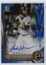 2022 Bowman Chrome Prospect Blue RayWave Refractor 108/150 Jack Herman Auto 1cc7