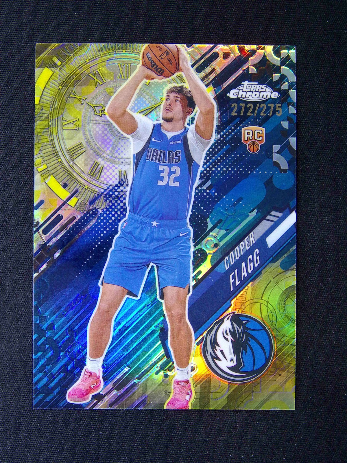 2025-26 Topps Chrome Cooper Flagg RC Rookie Go Time Yellow Refractor /275