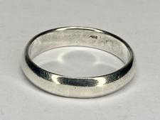 Vintage Sterling Silver Classic Band Ring 4 mm Wide Size 7.75