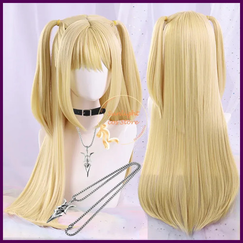 MisaMisa Cosplay Wig Long Golden Yellow Women Misa Amane Anime Cosplay Wig Heat - Afbeelding 1 van 28