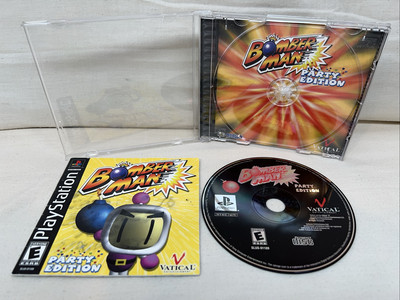 PS1 Bomber Man Party Edition, CIB, Cleaned & Tested