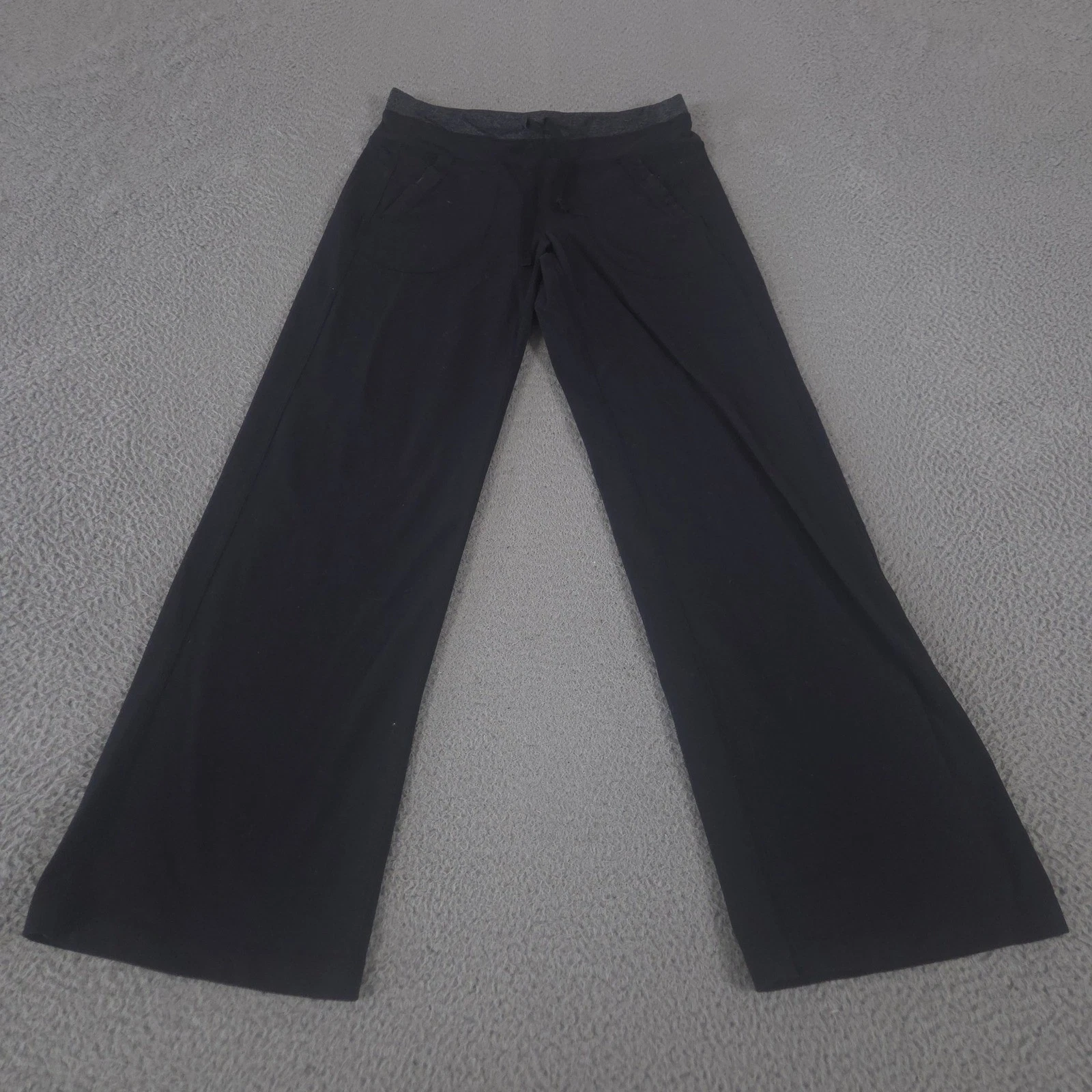 Athleta Pants Womens XS Black Wide Leg Supplex Nylon Spandex Drawstring Pockets