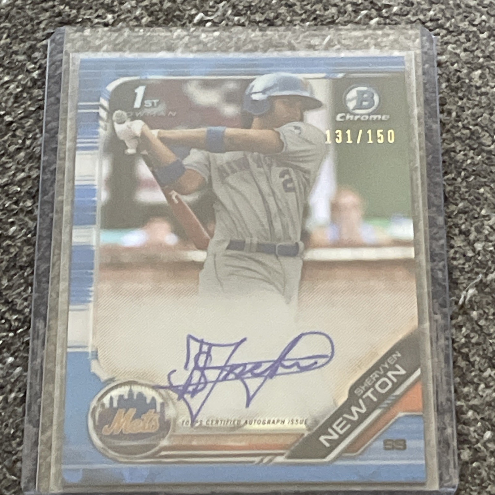 Shervyen Newton 2019 Bowman Chrome blue refractor RC AUto #CPA-SN 131/150