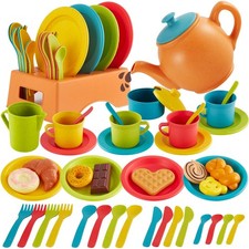 Play Kitchen Accessories, Play Dishes Plates and Utensils Tea Party Set Food ...