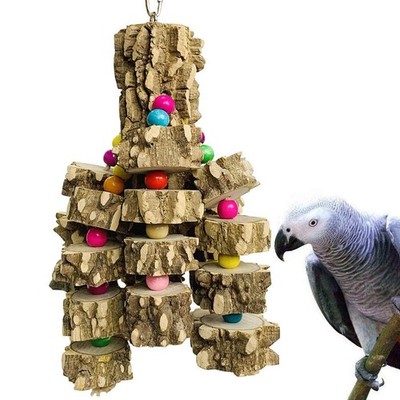 PINVNBY Macaw Toys, Extra Large Parrot Toys, Natural Wood Bird Chewing Toys f...