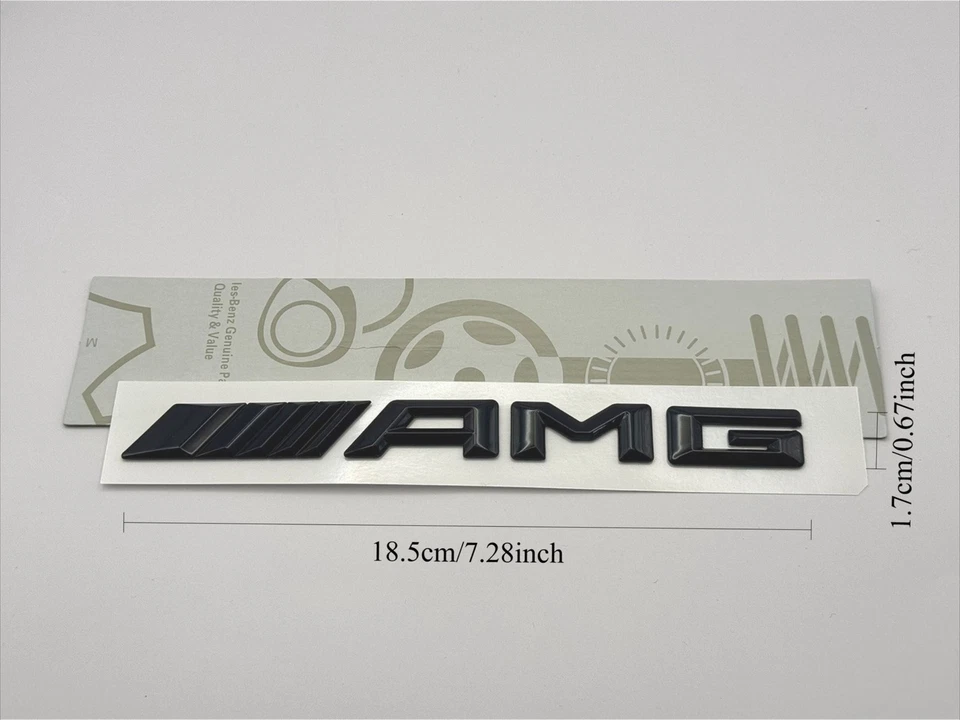 Mercedes AMG Logo Aufkleber Emblem Schriftzug Schwarz glänz für Heckklappe - Bild 3 von 4