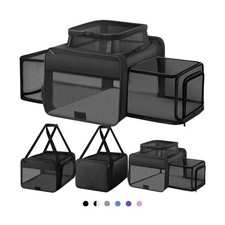 Top and 2 Sides Expandable Pet Carrier 17x11x9.5, TSA Airline Approved Small ...
