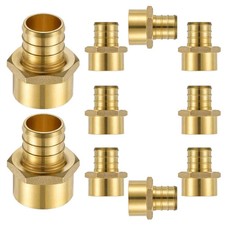 10 Pack Lidertik 3/4 Pex To 1/2 Npt Female Adapter, 3/4 Pex F1807 To 1/2 Npt F
