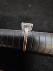 Princess Cut Sterling Silver 925 Engagement Ring CZ & Partial Pave Band Size 9 — photo 7