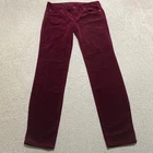Kut from the Kloth Womens 10 Jeans Red Corduroy Dark Wash Diana Skinny Mid Rise