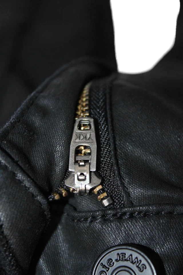 Pantalones de mezclilla cargo Joie para mujer tiro medio pierna ajustada recubiertos de algodón negro talla 30 Foto 4 de 4