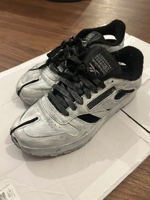 Maison Margiela Sneakers Shoes Reebok TABI Silver x Black Leather Men's US8.5 EX