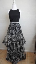 Blondie nites by Stacy Sklar, NWT , Prom two piece dress, Black/Floral, size 3