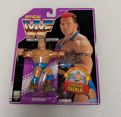 WWF Hasbro Tatanka Purple Card MOC...