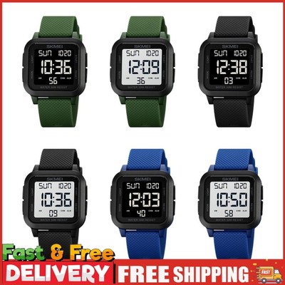 Herren Großes Zifferblatt Outdoor Sport Armbanduhr Ultradünn 50M Wasserdicht Digitaluhr
