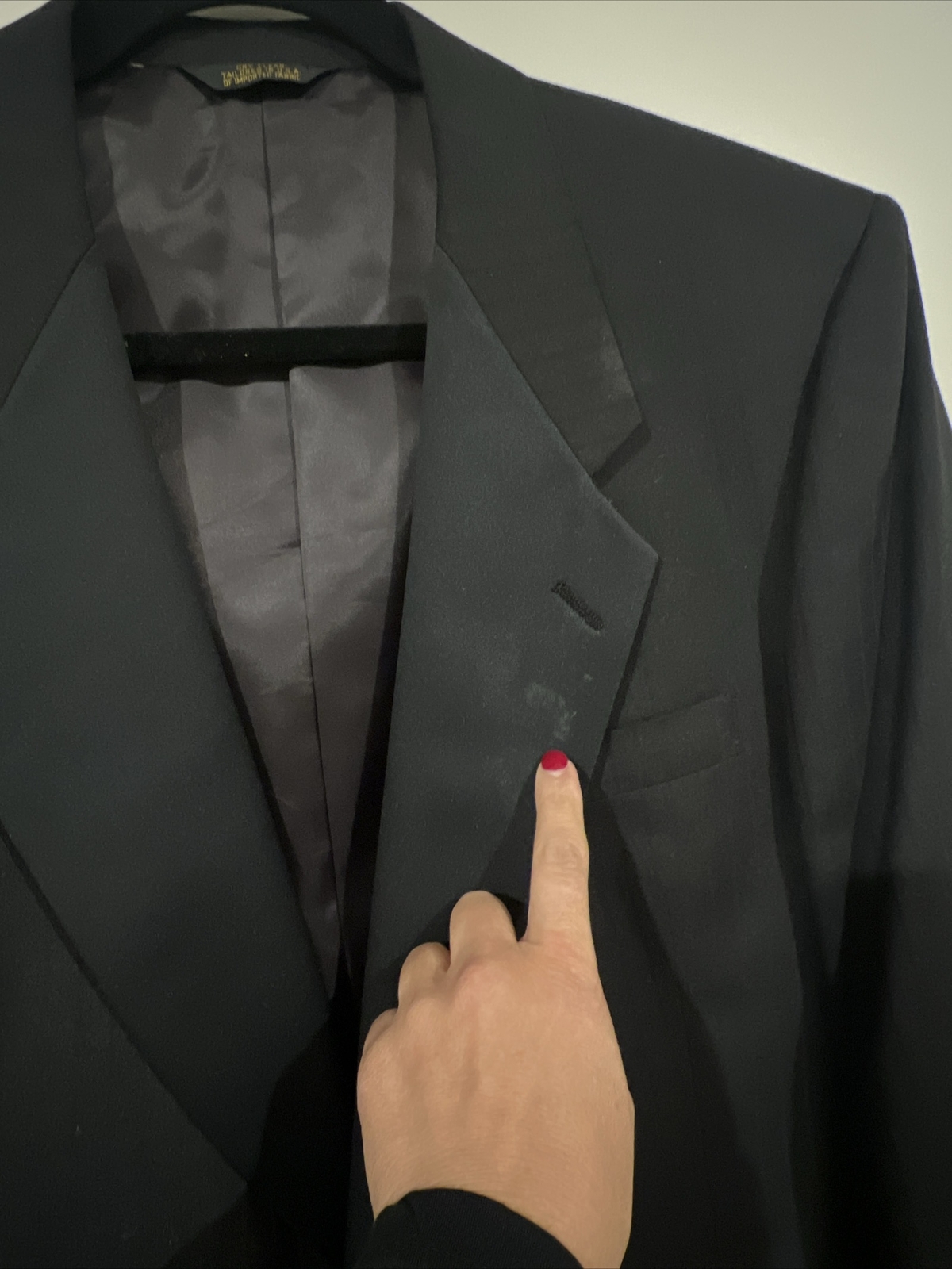 Cappotto blazer Yves Saint Laurent da uomo spilla lana nera taglia 43R