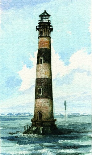 Morris Island Lighthouse, Old Charleston Folly Beach, SC. Gerald Hill Art Prints - Bild 2 von 2