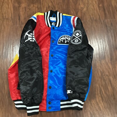 DENVER NUGGETS STARTER black label Satin Jacket Size Large  EUC