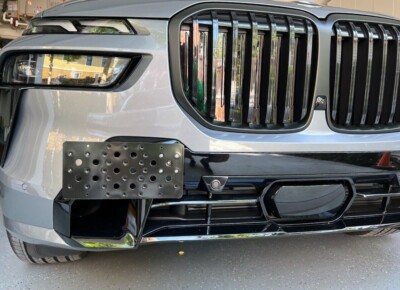 Front Bumper Tow Hook License Plate Tag Mount Bracket For BMW X7 2023-2026 New