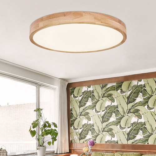 Lampada A Soffitto LED Legno Design Luce Del Giorno Bed Breakfast Remoto Dimmer - Foto 6 di 12