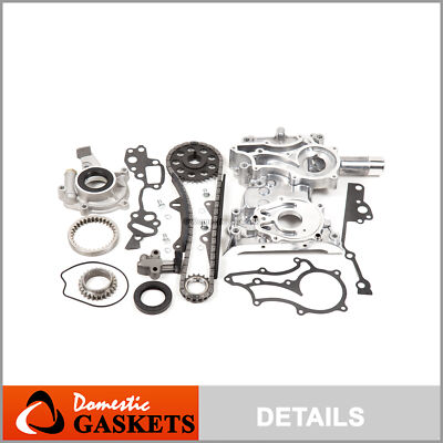 High Performance Timing Chain Kit Oil Pump Timing Cover for 85-95 Toyota 2.4 22R