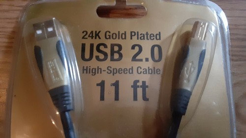FireWire IEEE1394 6.5' & USB 2.0 HighSpeed Printer Cable 11' 24K Gold Plated NEW - Picture 9 of 12