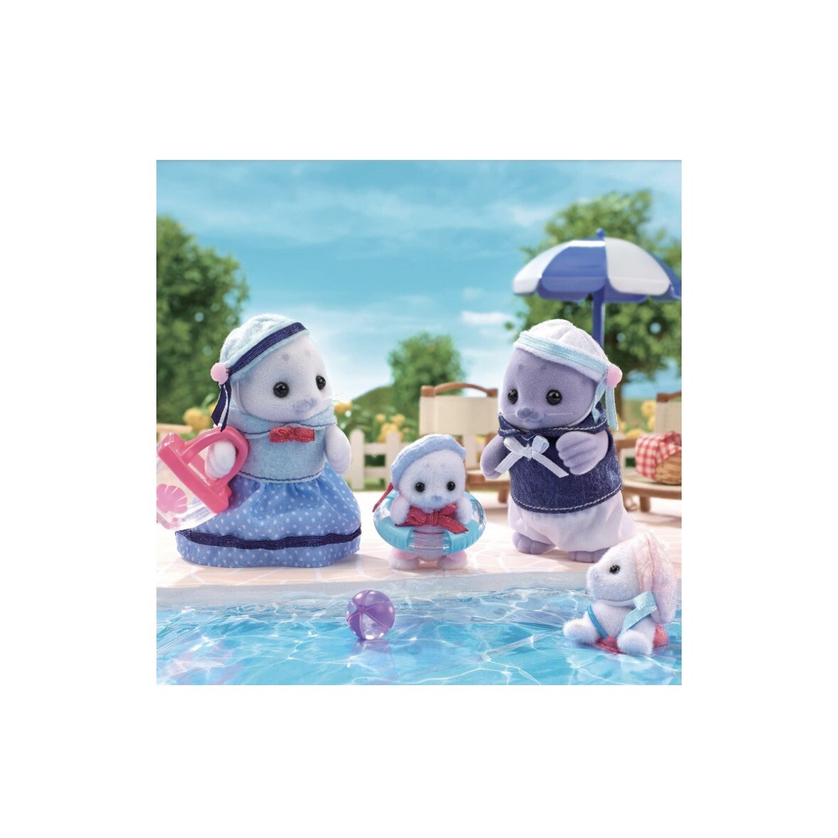 Sylvanian Families Seal Family Doll Set Calico Critter Epoch Japan