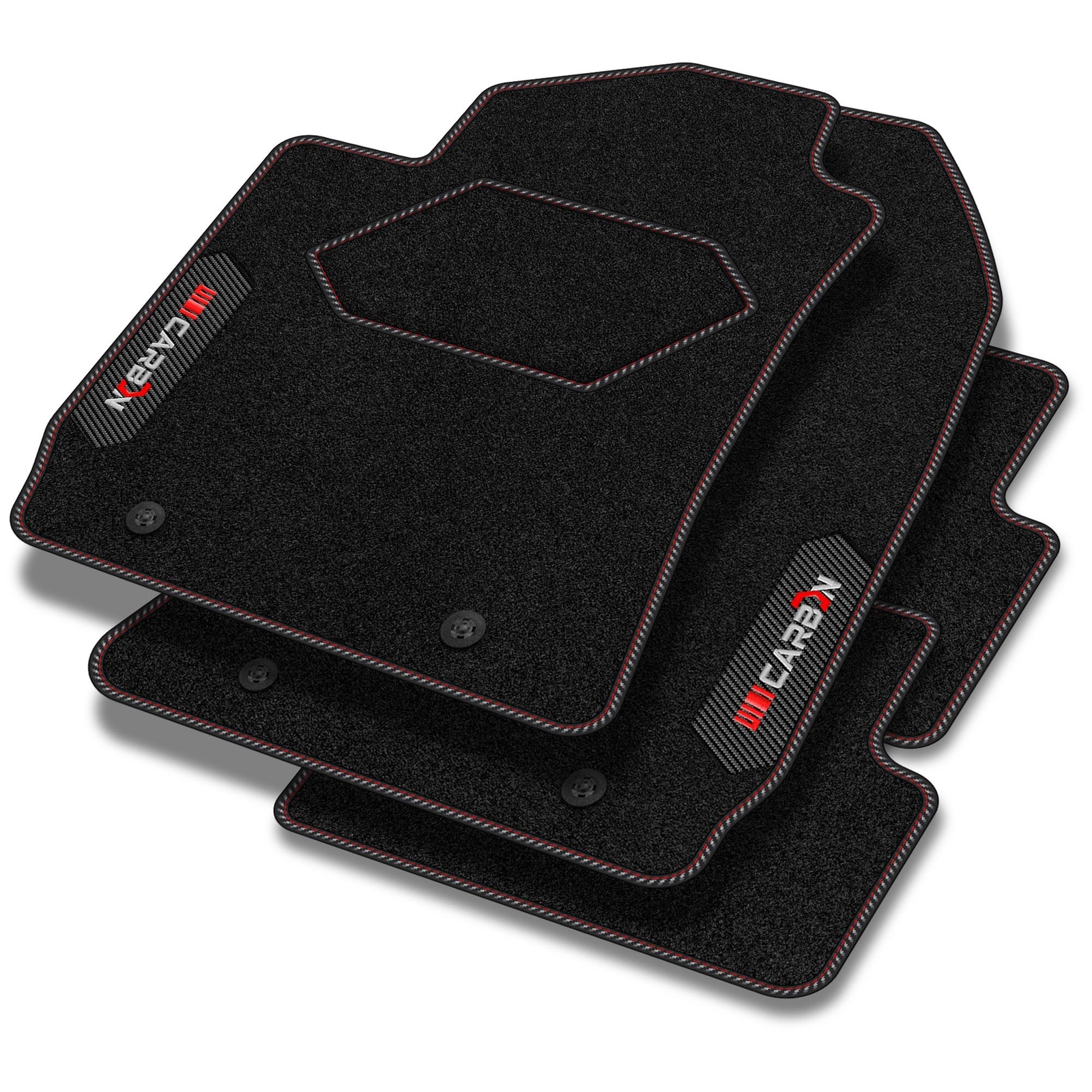 Tapis de sol Toyota Yaris Cross 2021 en velours rouge CARBON™ TO28-2