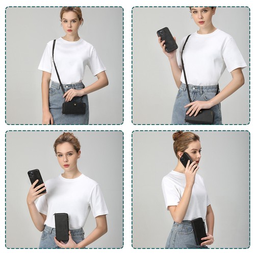 Leather Case Detachable Wallet Zip Cover For iPhone 16e 15 14 13 12 11 Pro Max 8 - Picture 61 of 66
